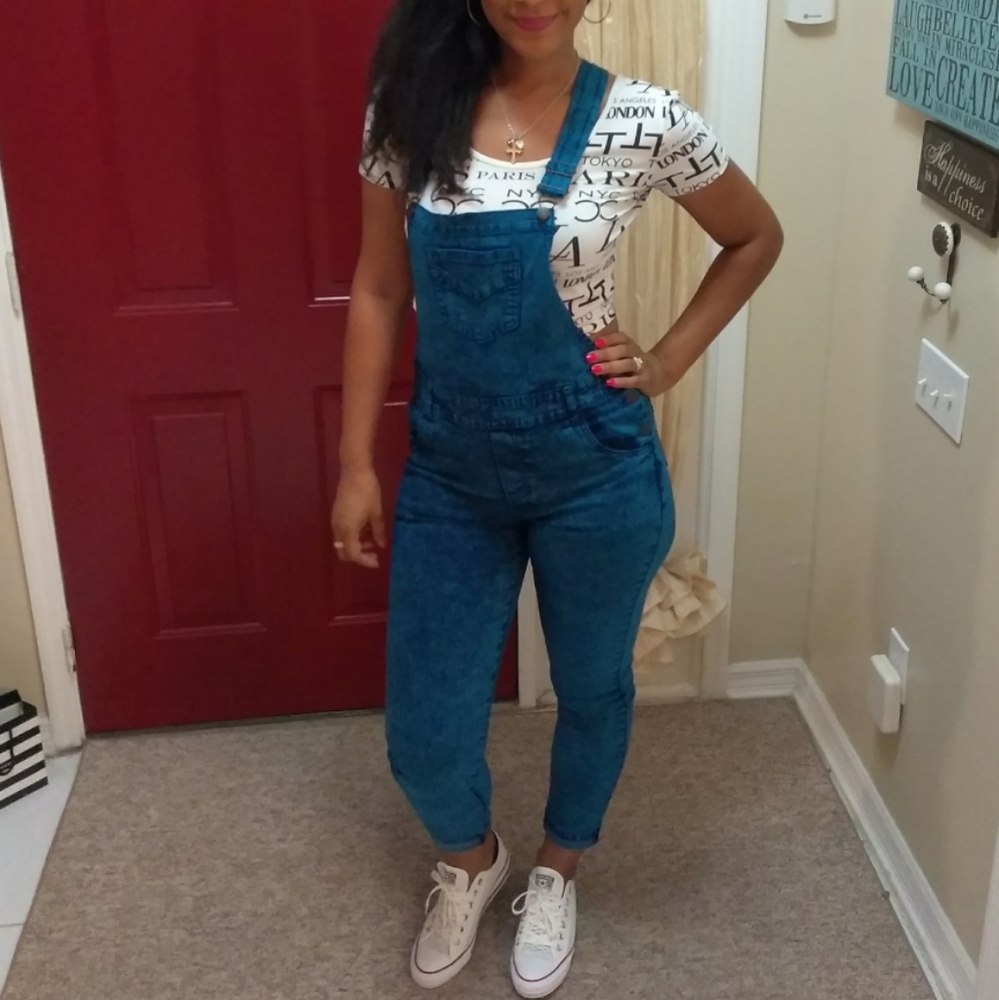 Bright Blue Denim Overalls